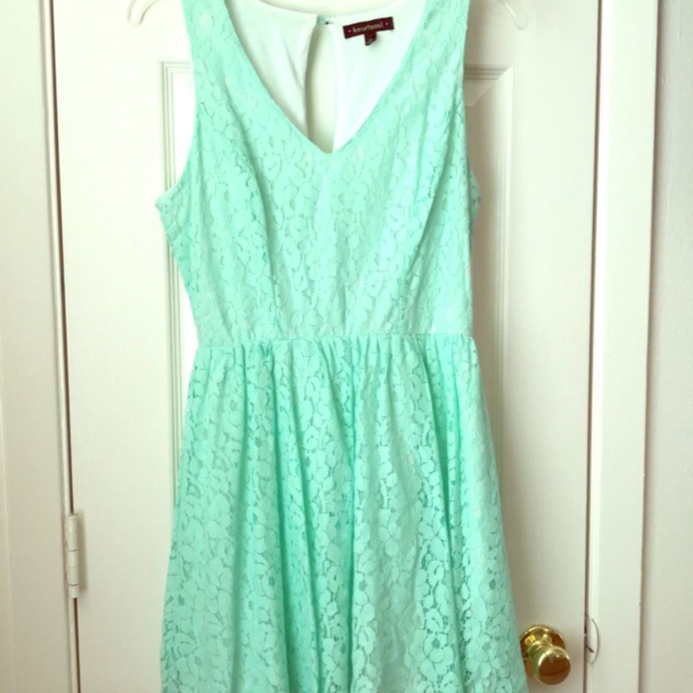 Mint Green Lace Mini Dress